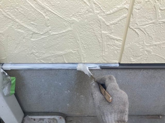 篠栗町で水切りにさび止めを塗布