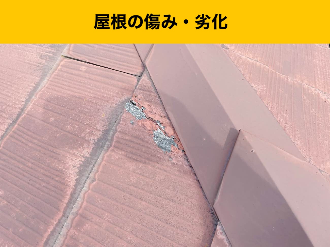 屋根の傷み・劣化（欠けの発生）