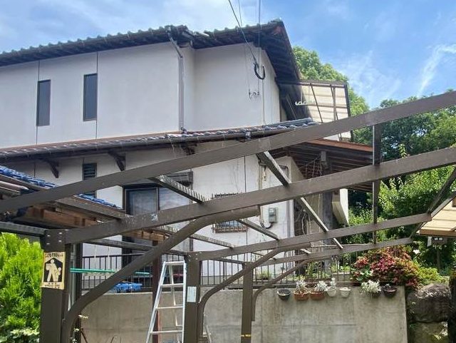 糸島市の樹脂屋根の補修工事