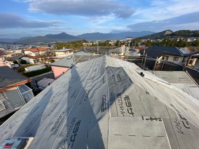 福岡市西区で敷設が終わった防水シート