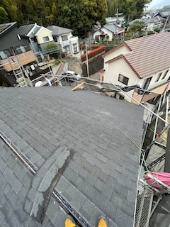 大野城市物件　屋根カバー工法　新規屋根オークリッジスーパー取り付け　街の屋根やさん福岡西