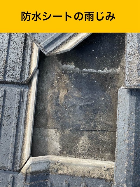 筑紫野市雨漏り調査、防水シートの劣化