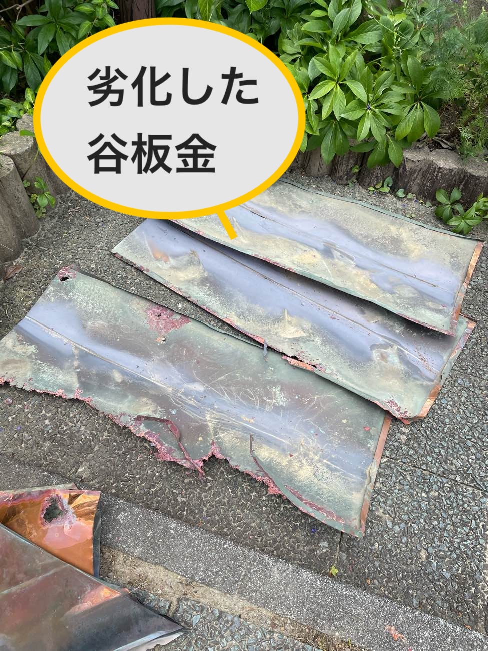 雨漏り工事施工事例・宗像市・谷板金交換工事