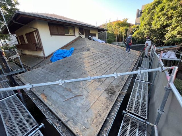 福岡市中央区の傷みの激しいルーフィング