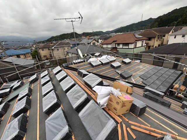 宇美町のルーガの設置作業中