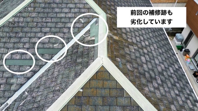 スレート屋根の苔、屋根調査