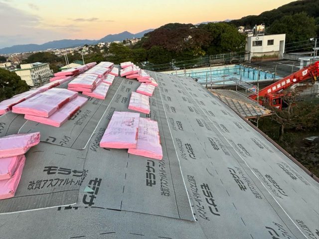 福岡市中央区で新設された防水シート