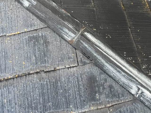 福岡市西区の塗膜が傷んでいる化粧スレート