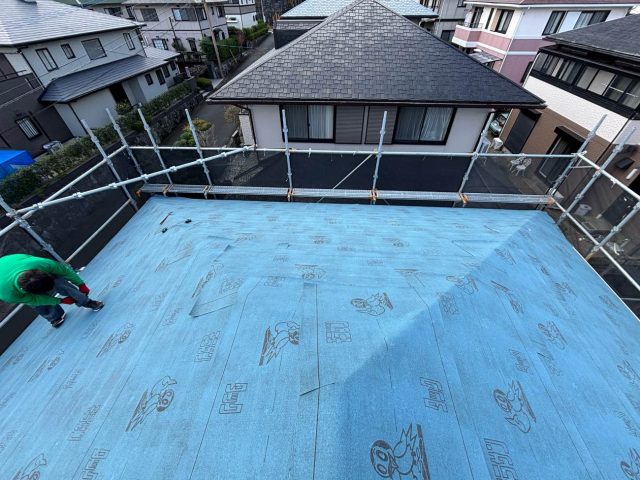 福岡市西区の防水シートの重ね張り