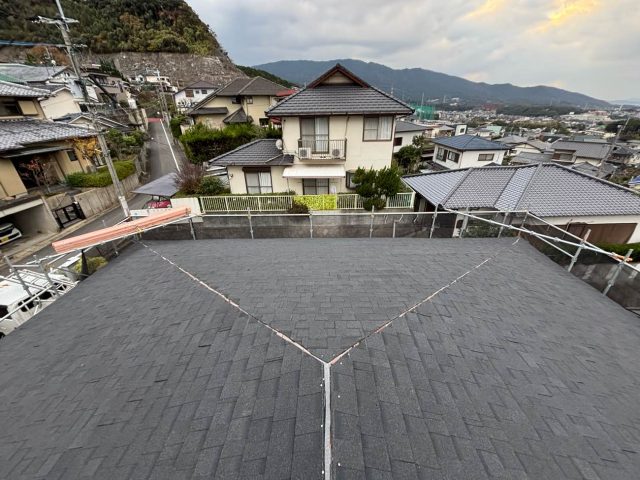 福岡市南区のアスファルトシングルに葺き替えた屋根