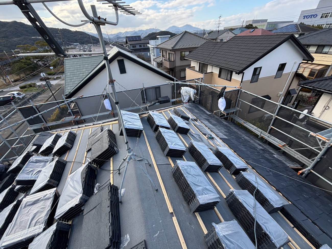 糸島市物件の屋根リフォーム、ROOGA施工