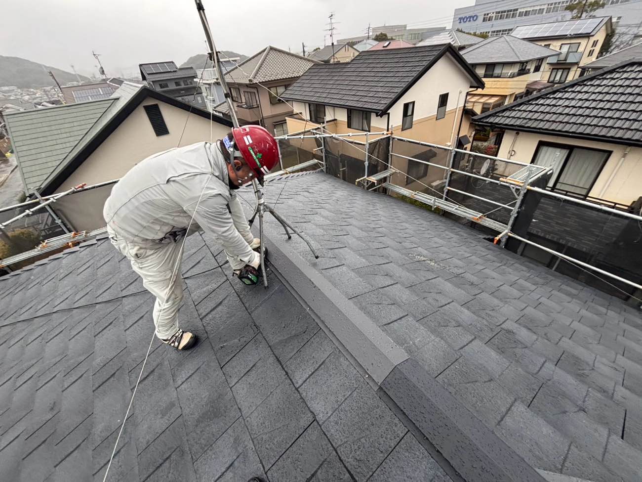 糸島市物件の施工事例、板金の設置