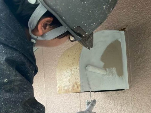 福岡市西区の換気フード錆止め塗布