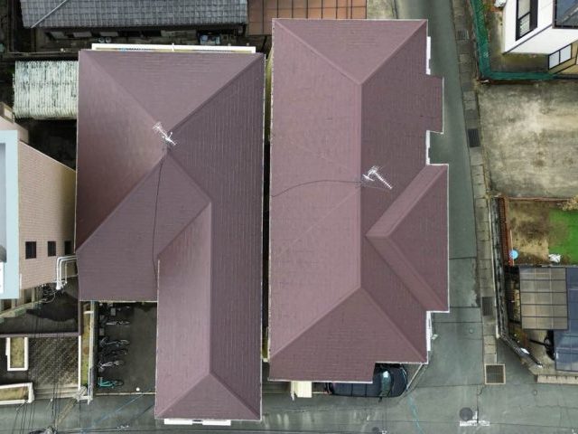 福岡市博多区のアパート屋根の航空写真