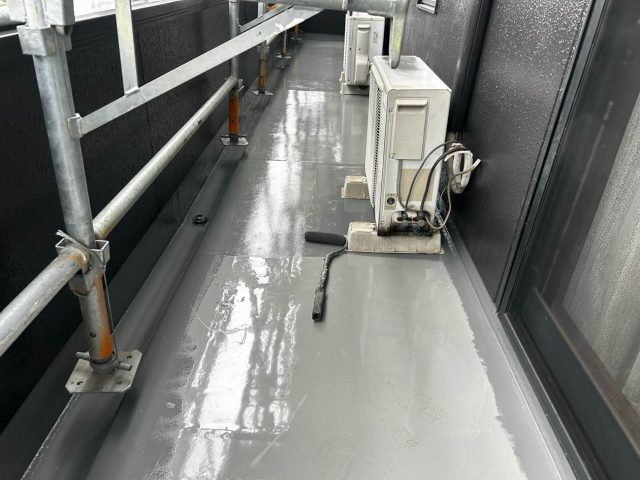 糸島市でのベランダ防水工事完了