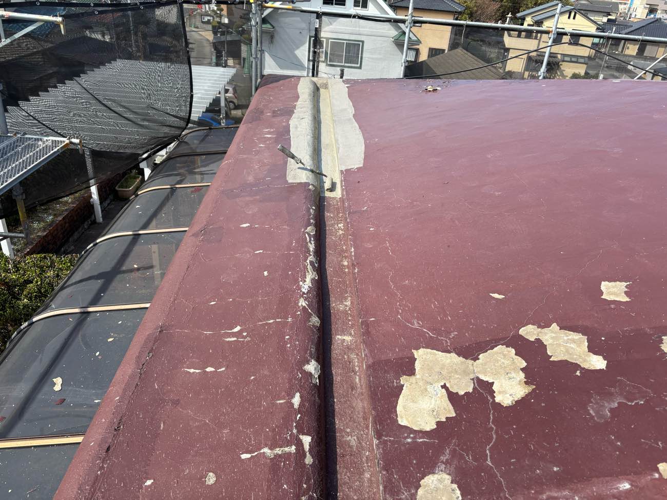 筑紫野市の塗装が剥げた金属屋根