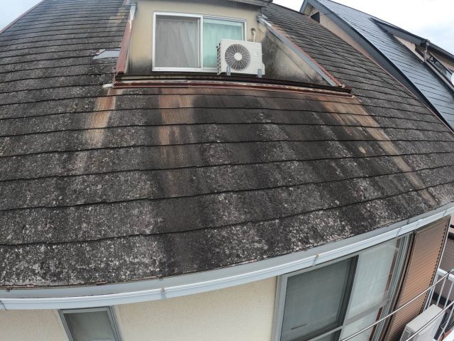 福岡市博多区の劣化して傷んだカラーベストの屋根