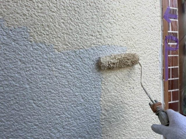 福岡市早良区の外壁塗装の様子