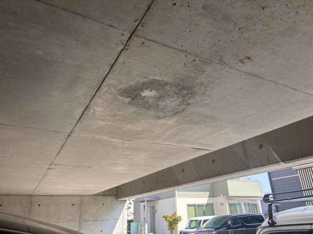 糟屋郡新宮町にて掘り込みガレージ天井から雨漏り？集中豪雨に備えた現地調査