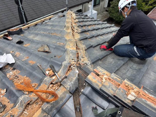 粕屋町で既存棟の撤去