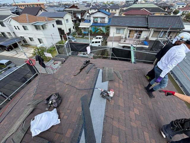 福岡市博多区で施工が進むオークリッジスーパーブラウン