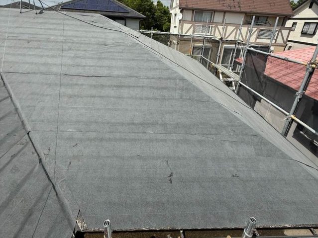 小郡市のカバー工法に伴う防水紙の施工