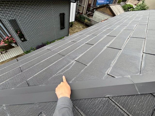 志免町の塗装後に再劣化したスレート