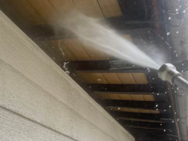 宇美町の外壁高圧洗浄