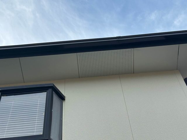 早良区で雨樋からの漏水を調査