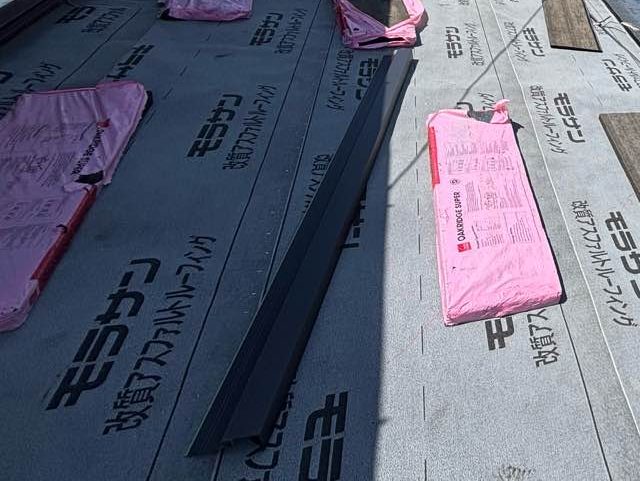 博多区の葺き替え工事で使用した改質アスファルトルーフィング