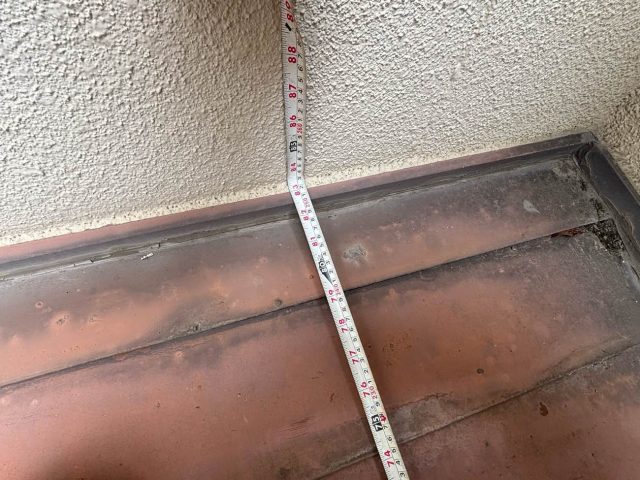 福岡市南区の板金加工に伴う庇の測定
