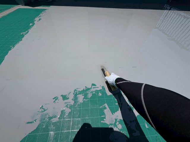 筑紫野市のウレタン防水材の塗布