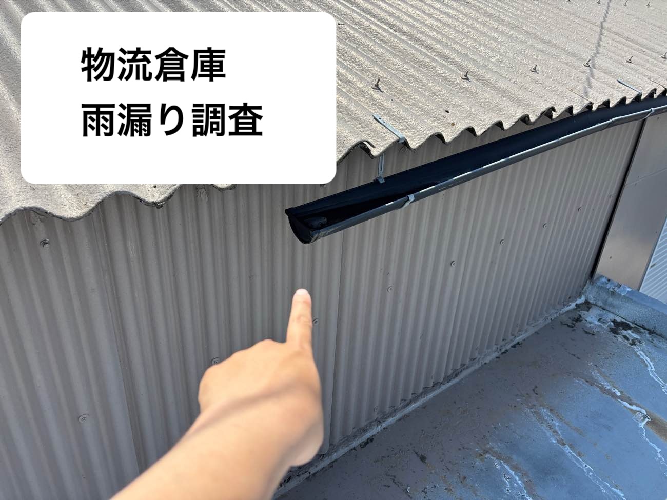 福津市の物流倉庫で雨漏りが発生｜4箇所の漏水原因を調査