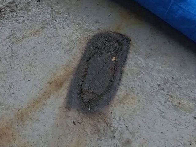 福岡市西区のバルコニーの焼け焦げ