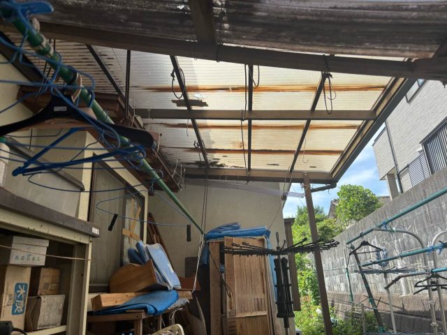 糸島市のテラス屋根に補修を提案