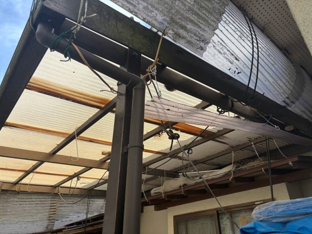 糸島市の補修が必要なテラス屋根