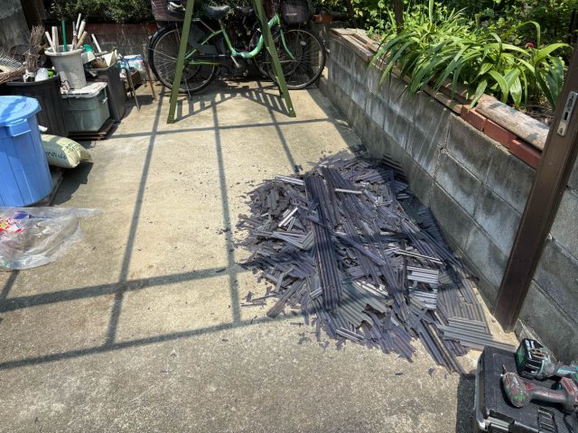 福岡市南区のカーポート波板解体