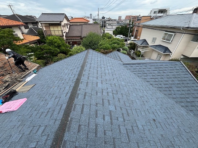 屋根の葺き替え、セメント瓦、オークリッジスーパー