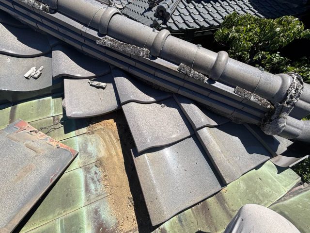須恵町で干渉瓦を撤去