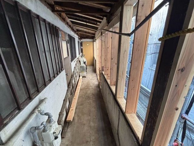 福岡市中央区の外壁工事に伴う下地の施工