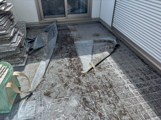 宗像市の防水機能が落ちていたベランダ