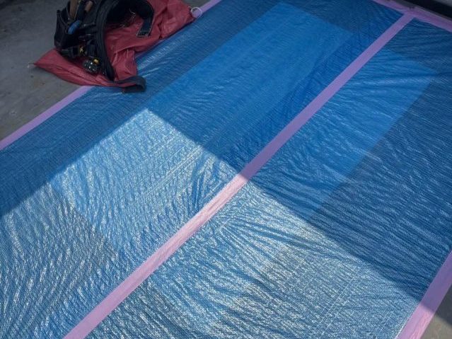 福岡市西区のバルコニーシート防水後の養生