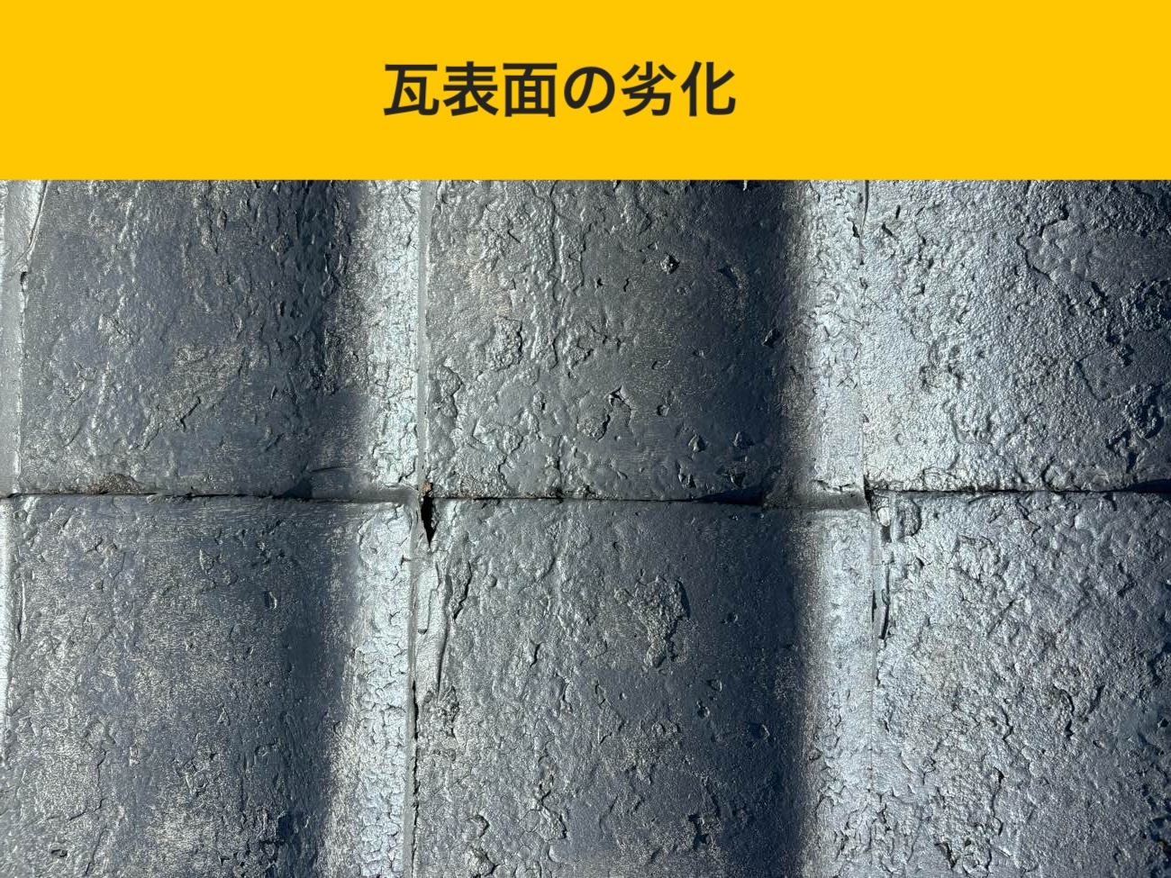 瓦表面の劣化