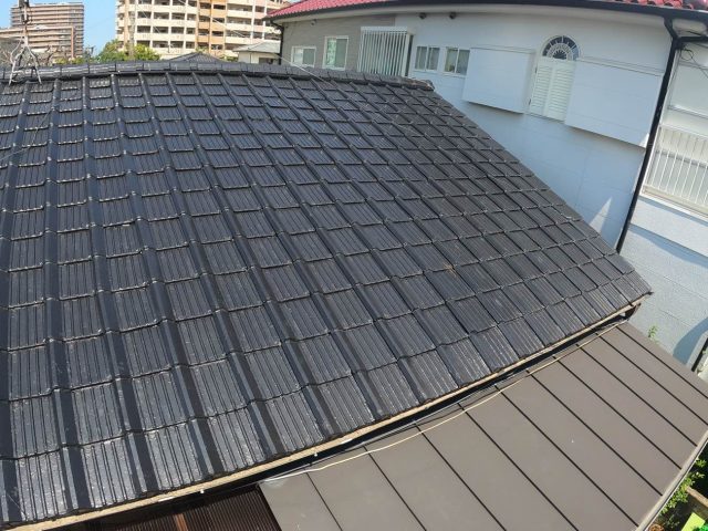 糸島市の瓦屋根の現地調査