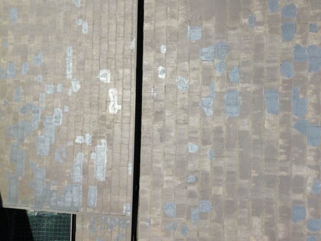 太宰府市のスレート屋根の色褪せ