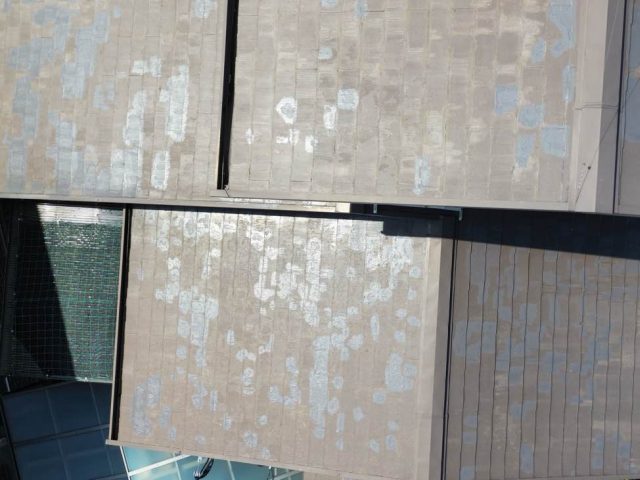 太宰府市の経年劣化したスレート屋根