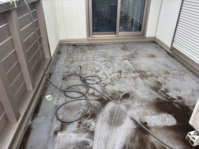 宗像市の防水工事おける高圧洗浄