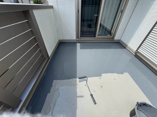 宗像市のウレタン防水工事の様子