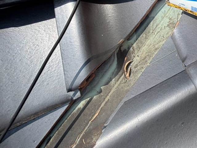 糸島市の谷板金の劣化