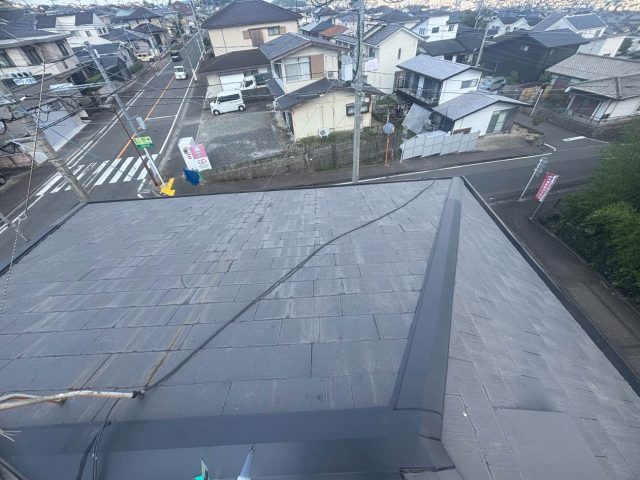 糸島市の棟板金の施工中
